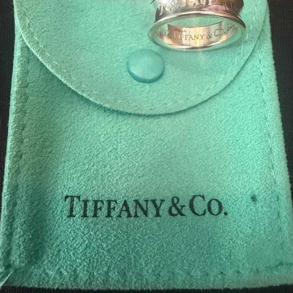 Authentic Unisex Tiffany & Co. Silver Band Size 6 1/2  1837 logo send offer! - Picture 2 of 5